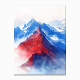 Red And Blue Mountains Canvas Print