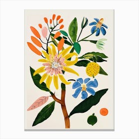 Painted Florals Bergamot 3 Canvas Print