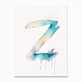 X, Letter, Alphabet Minimalist Watercolour 6 Canvas Print
