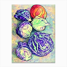 Red Cabbage Fauvist vegetable Canvas Print