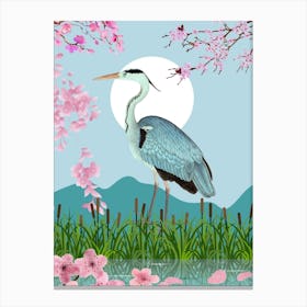 Heron In Spring Canvas Print