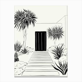 Front Door Black and White Landscape Canvas Print