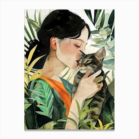 Kitty I love you cat and woman 6 Canvas Print