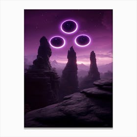 Purple Circles In The Sky Canvas Print