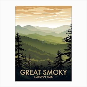 Great Smoky National Park Vintage Travel Poster 14 Canvas Print