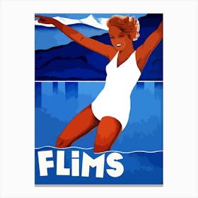 Bathing In Flims, Switzerland Canvas Print