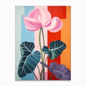 Cyclamen 1 Hilma Af Klint Inspired Pastel Flower Painting Canvas Print