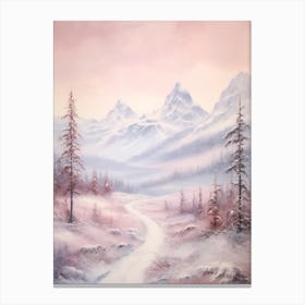 Dreamy Winter Painting Vanoise National Park France 2 Canvas Print