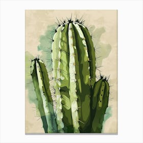 Gymnocalycium Cactus Minimalist Abstract 3 Canvas Print