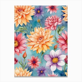 Watercolor Flowers 7 Canvas Print