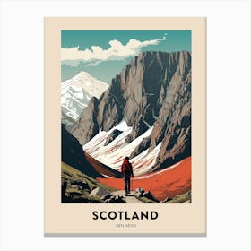 Ben Nevis Scotland 4 Vintage Hiking Travel Poster Canvas Print