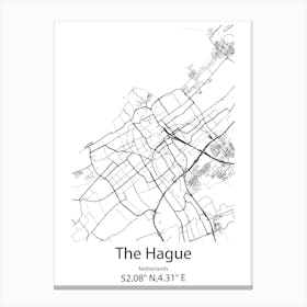 The Hague,Netherlands Minimalist Map Canvas Print