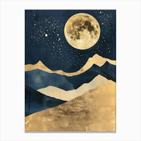 Moon And Stars Canvas Print Canvas Print