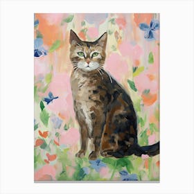 A Singapura Cat Painting, Impressionist Painting 4 Canvas Print