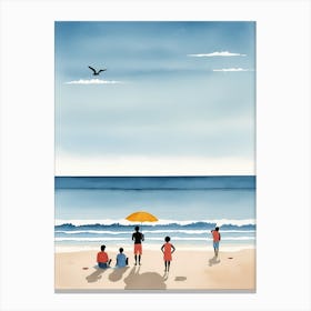 People On The Beach Painting (8) Canvas Print