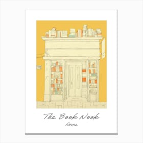 Rome The Book Nook Pastel Colours 1 Poster Canvas Print