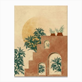 boho Sand And Palms Canvas Print