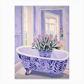 A Bathtube Full Lavender In A Bathroom 4 Canvas Print