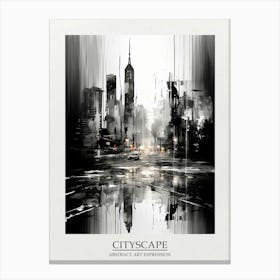 Cityscape Abstract Black And White 3 Poster Canvas Print