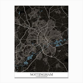 Nottingham Black Blue Canvas Print
