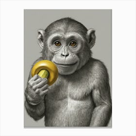 Monkey Eating A Banana Canvas Print