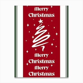 Red Cutout Christmas Sign Canvas Print