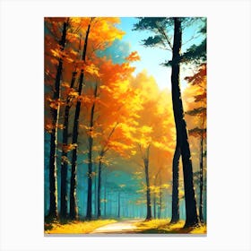 Autumn Forest Road 2 Canvas Print