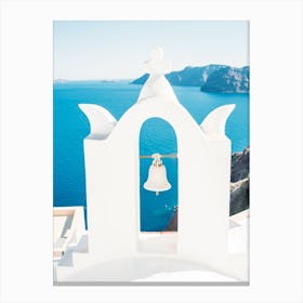White Church Bell On Santorini Canvas Print