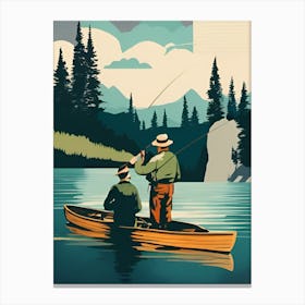 Flyfishing In A River Canvas Print