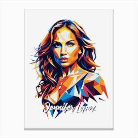 Jennifer Lopez 01 Portrait Music Icon Style WPAP Pop Art Canvas Print