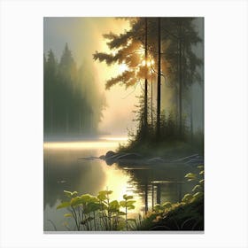 Sunrise In The Forest Canvas Print