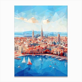 Barcelona, Spain, Geometric Illustration 2 Canvas Print