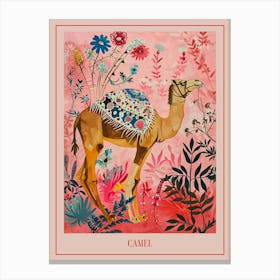 Floral Animal Painting Camel 1 Poster Canvas Print