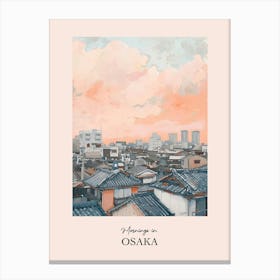 Mornings In Osaka Rooftops Morning Skyline 3 Canvas Print