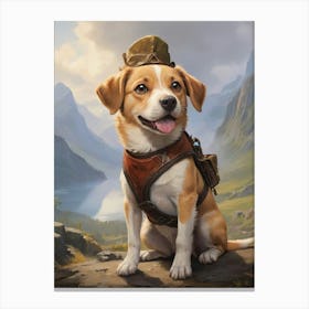 Cute Dog Wearing A Hat Pet Lover Canvas Print