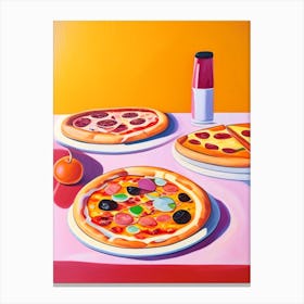 Pizza Bakery Product Acrylic Painting Tablescape Canvas Print