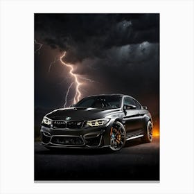 BMW With Lightning Strike Canvas Print