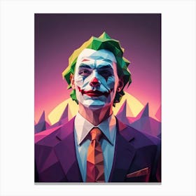Joker Portrait Low Poly Geometric (2) Canvas Print