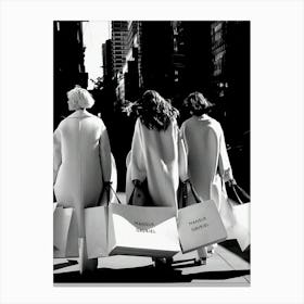 Women In Paris Black And White Luxury Fashion Canvas Print