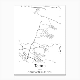 Tamra,Israel Minimalist Map Canvas Print