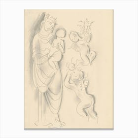 Madonna And Child With Angels, Mikuláš Galanda Canvas Print