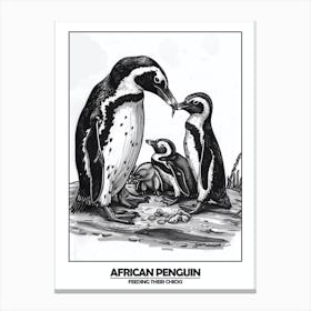 Penguin Feeding Their Chicks Poster 2 Canvas Print