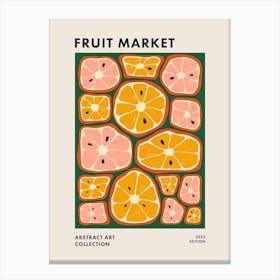 Fruit Market Colorful Abstract Kitchen Art 2 Canvas Print