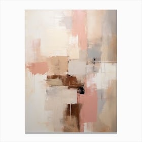 Pink And Brown Abstract Raw Painting 1 Canvas Print