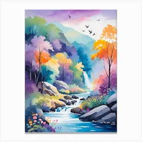 Waterfall Painting Canvas Print