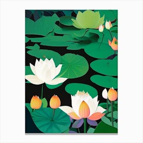 Lotus Flowers In Garden Fauvism Matisse 1 Canvas Print
