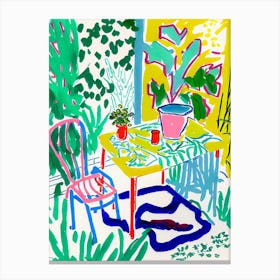 Colourful Garden Illustration Canvas Print