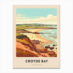 Devon Vintage Travel Poster Croyde Bay 3 Canvas Print