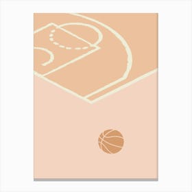 Boho Retro Sports 5 Basketball Court 3 Canvas Print