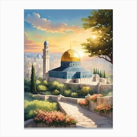 Jerusalem At Sunset 1 Canvas Print